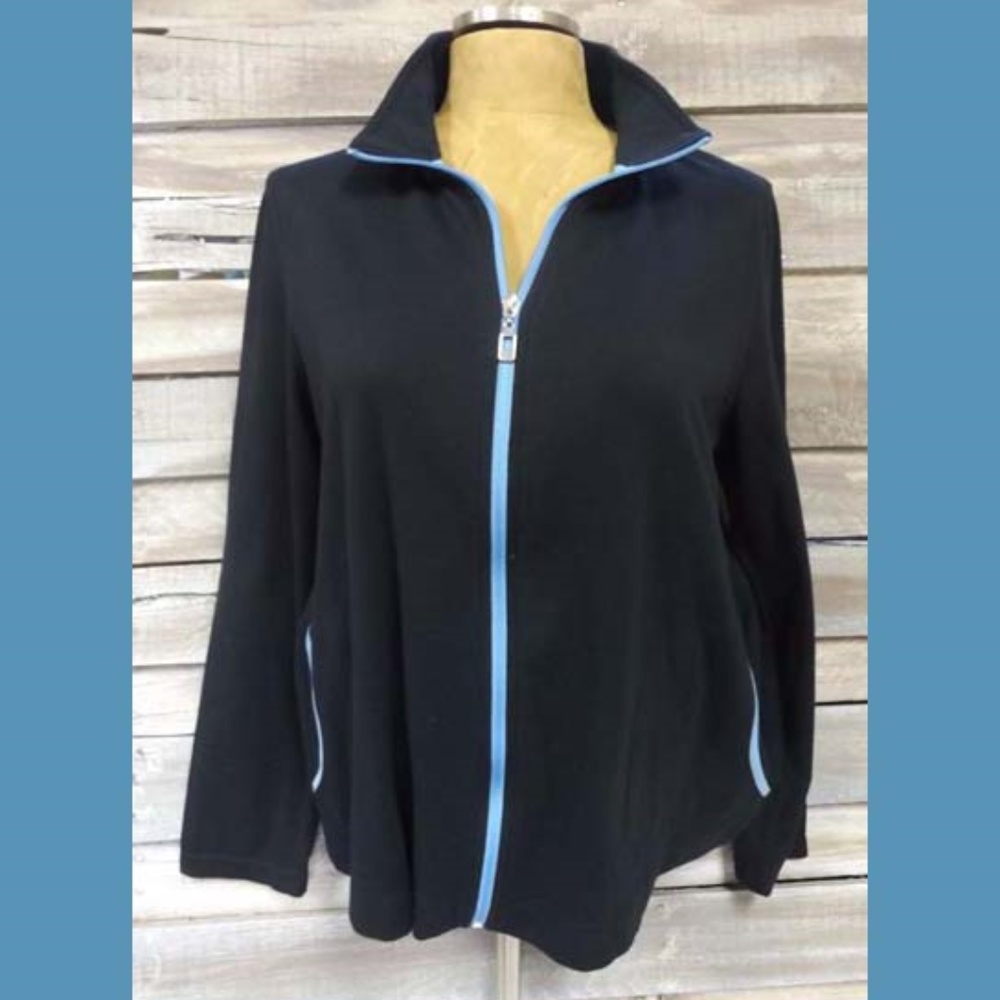 NEW Active Jersey Knit Zip Front Jacket LARGE